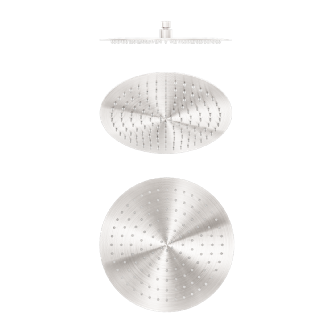 Nero Zen Stainless Steel 300Mm Round Shower Head Brushed Nickel