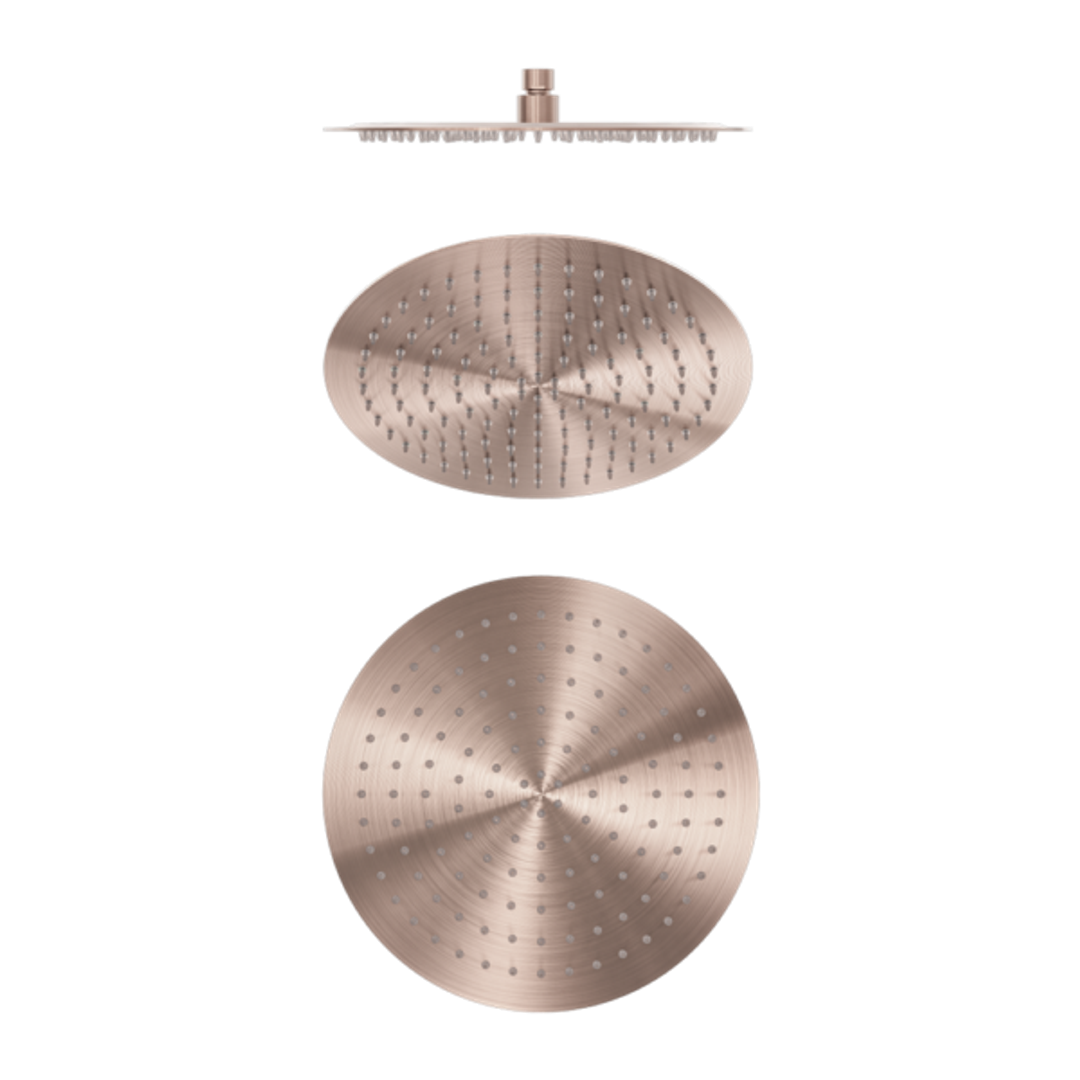 Nero Zen Stainless Steel 300Mm Round Shower Head Brushed Bronze