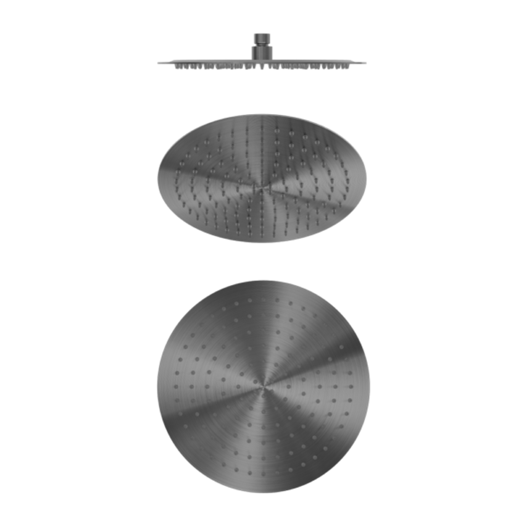 NERO ZEN Stainless Steel 300MM ROUND SHOWER HEAD GRAPHITE