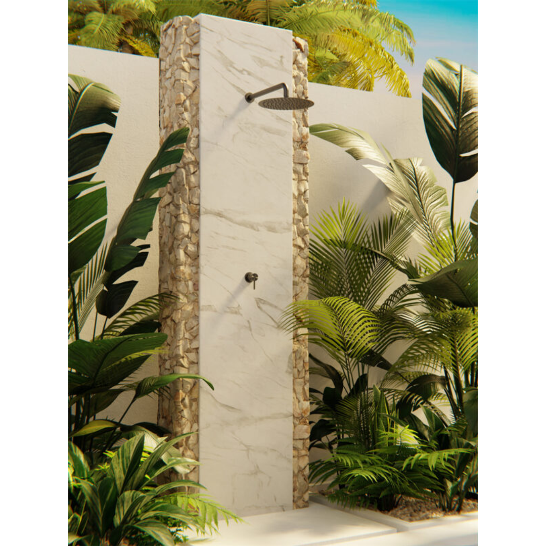 NERO ZEN Stainless Steel 300MM ROUND SHOWER HEAD GRAPHITE