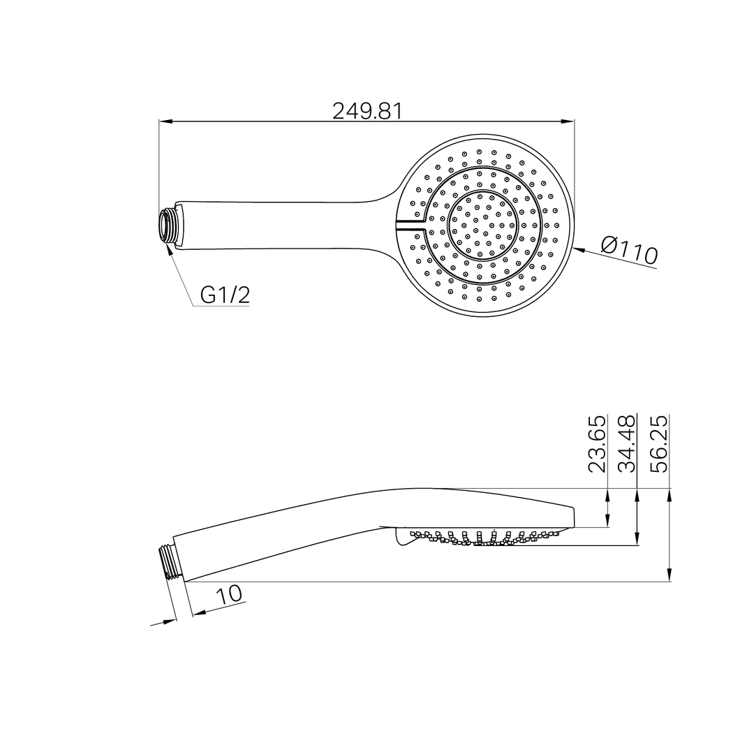 Air Hand Nero Shower - Chrome