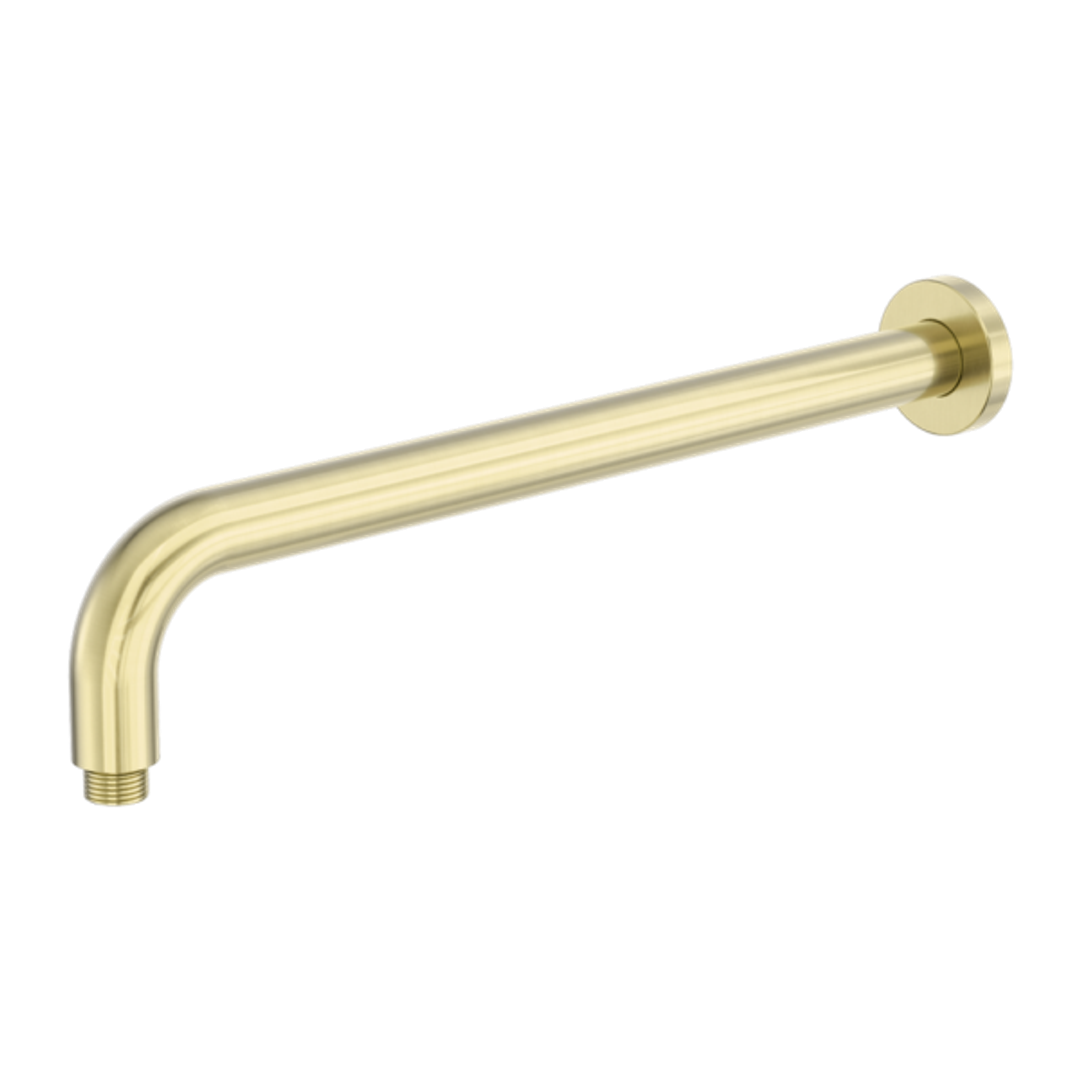 NERO ZEN Stainless Steel ROUND SHOWER ARM 400MM LENGTH BRUSHED GOLD