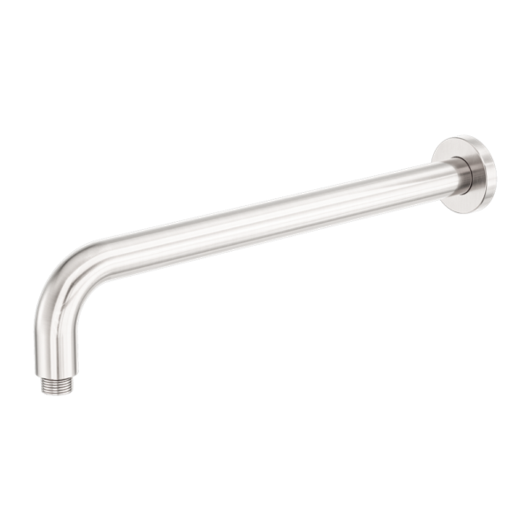 NERO ZEN Stainless Steel ROUND SHOWER ARM 400MM LENGTH BRUSHED NICKEL