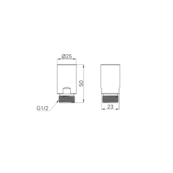 Nero Dual Check Valve Male X Female G1/2 Matte Black