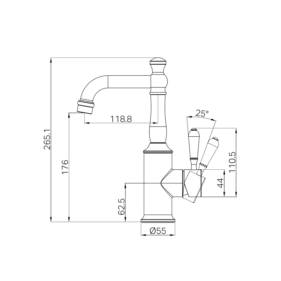 Nero York Basin Mixer With White Porcelain Lever Brushed Nickel