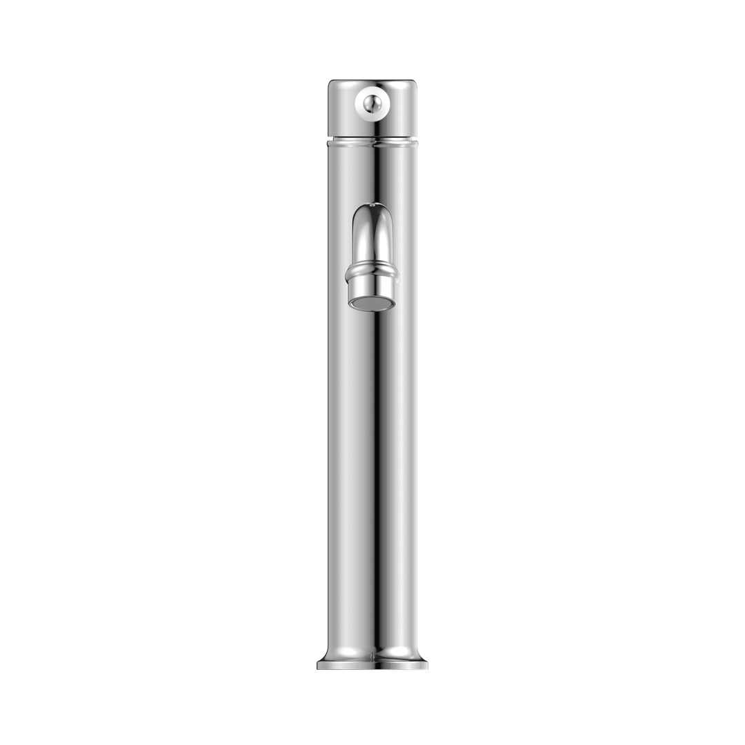NERO YORK STRAIGHT TALL BASIN MIXER WITH WHITE PORCELAIN LEVER CHROME