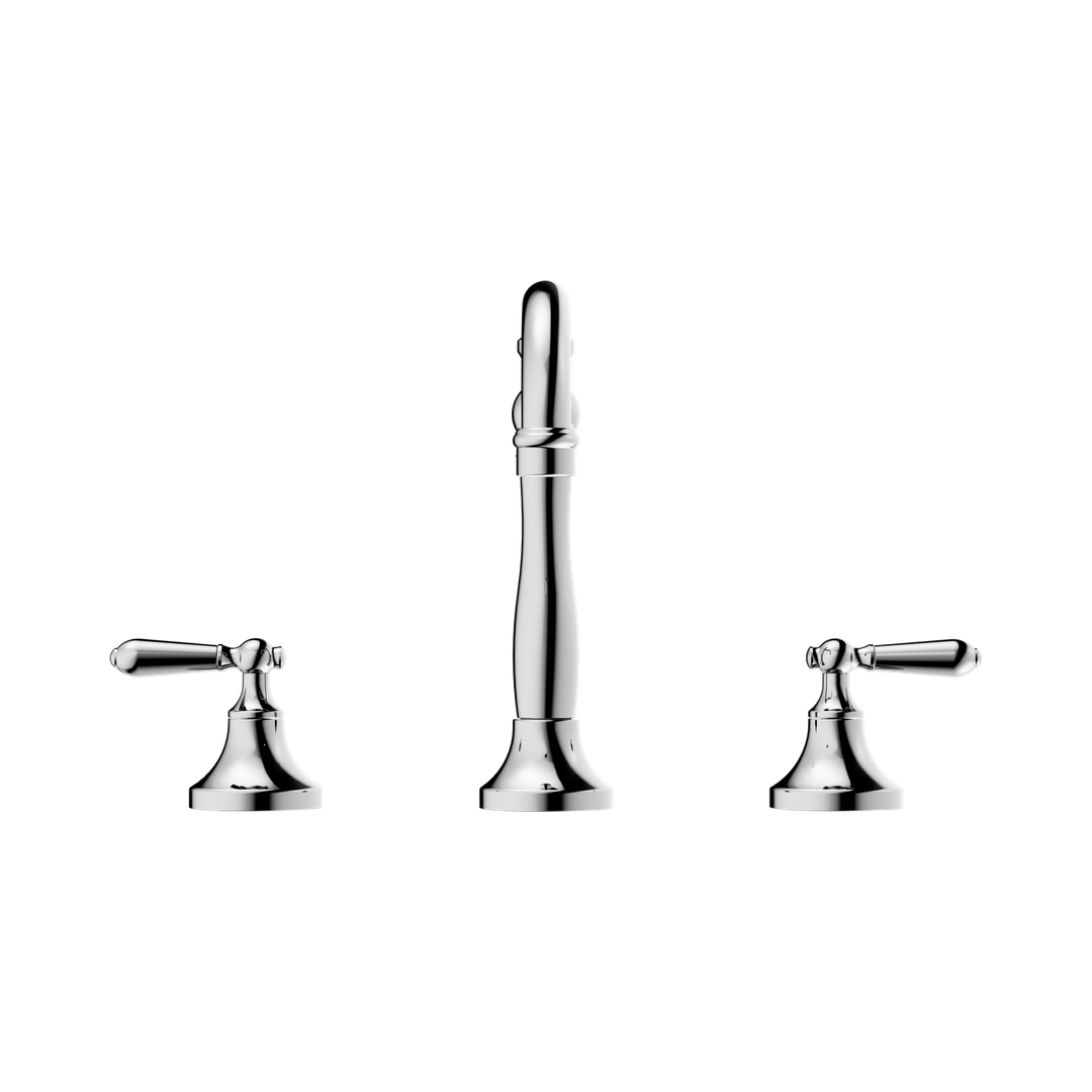 Nero York Basin Set With Metal Lever Chrome