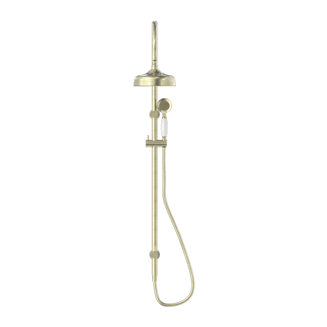 Nero York Twin Shower With Metal Hand Shower Aged Brass