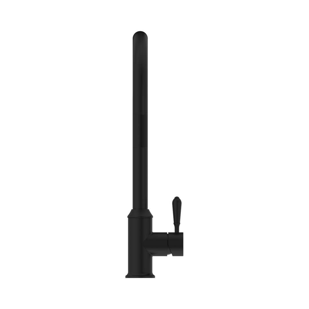 Nero York Pull Out Sink Mixer With Vegie Spray Function With Metal Lever Matte Black