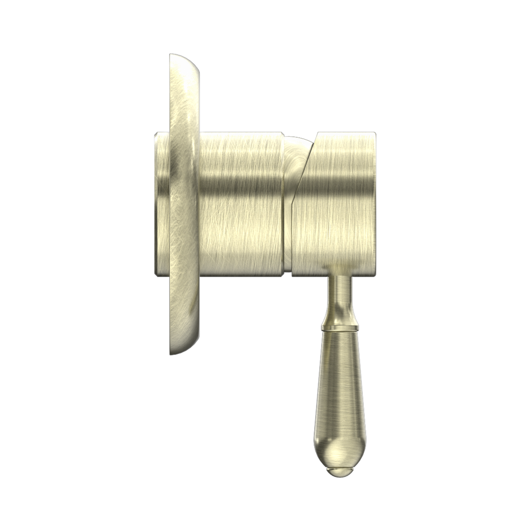 Nero York Shower Mixer With Metal Lever Aged Brass