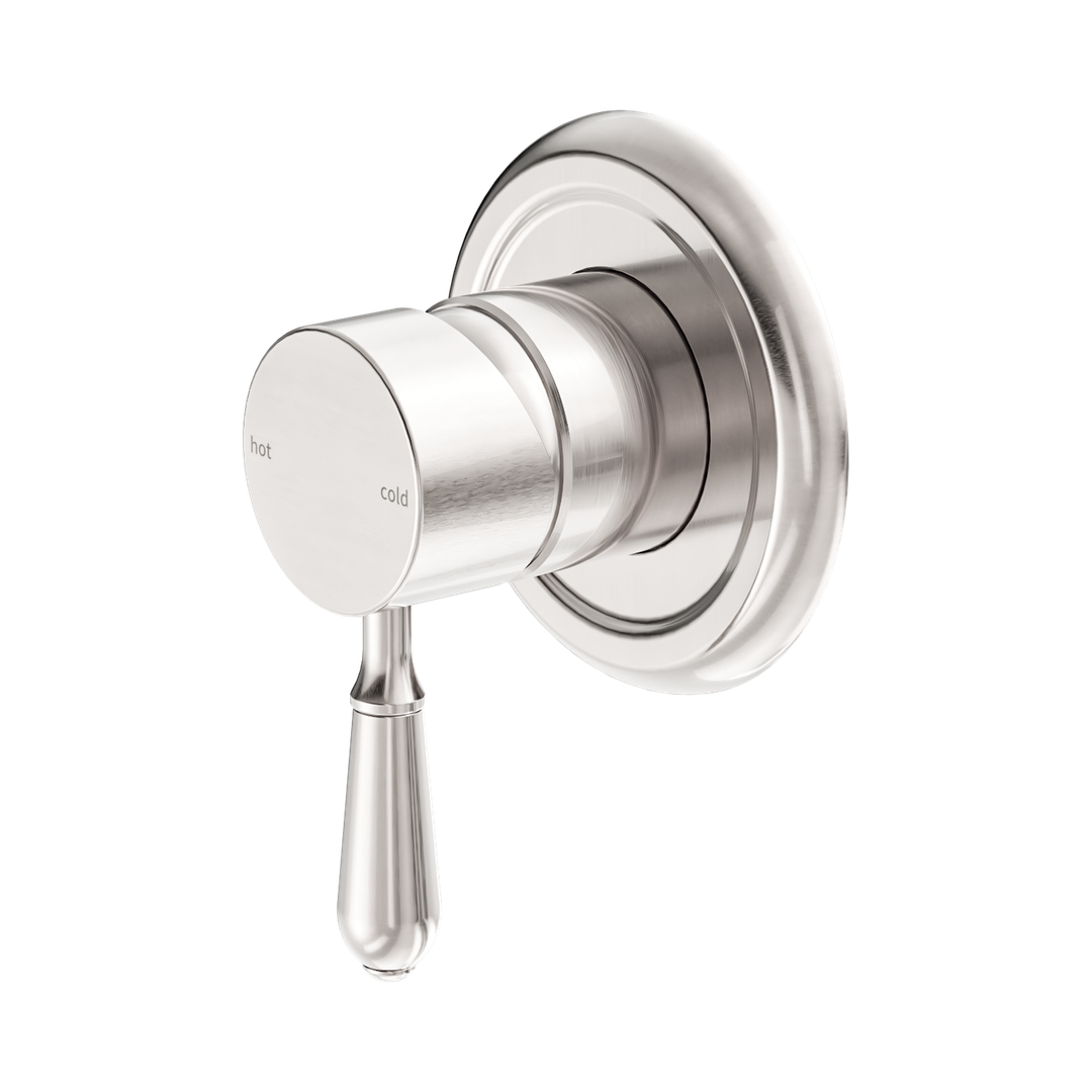 Nero York Shower Mixer With Metal Lever Brushed Nickel