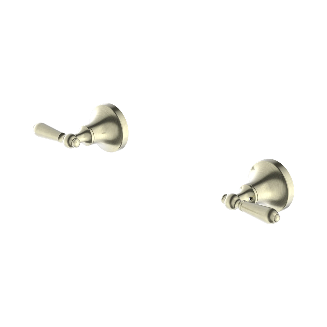 Nero York Wall Top Assemblies With Metal Lever Aged Brass