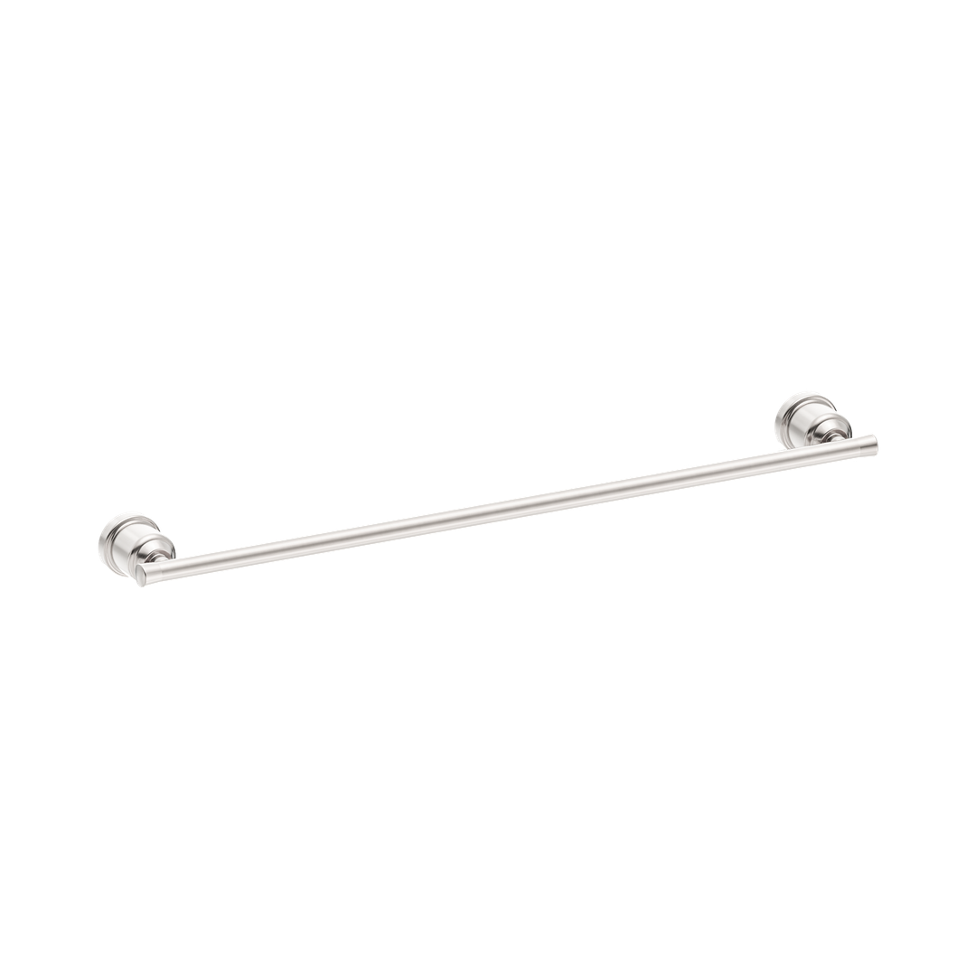 Nero York Single Towel Rail 600Mm Brushed Nickel