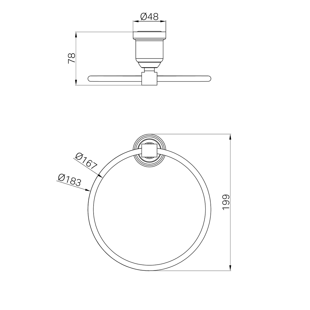 Nero York Towel Ring Brushed Nickel