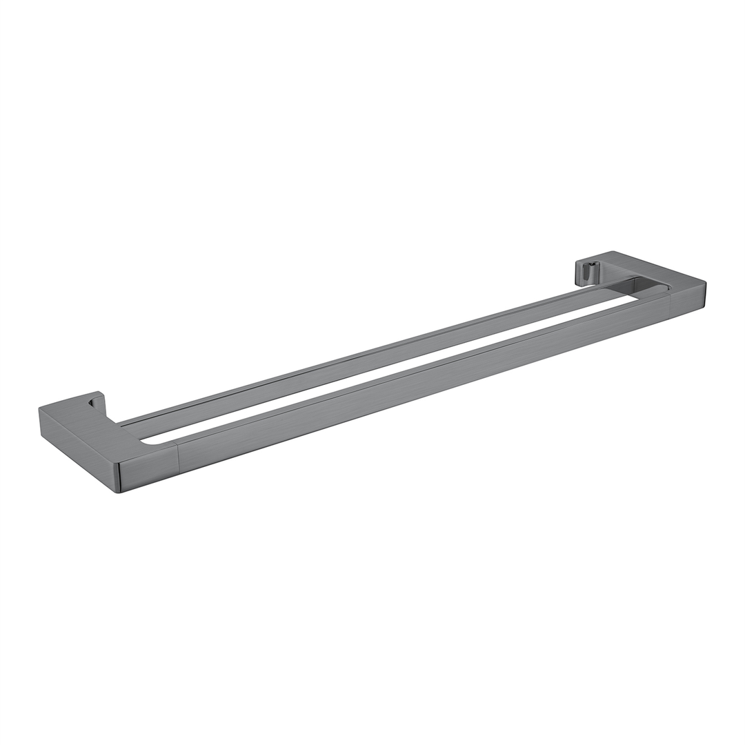 Nero Pearl/Vitra Double Towel Rail 600mm - Gun Metal Grey