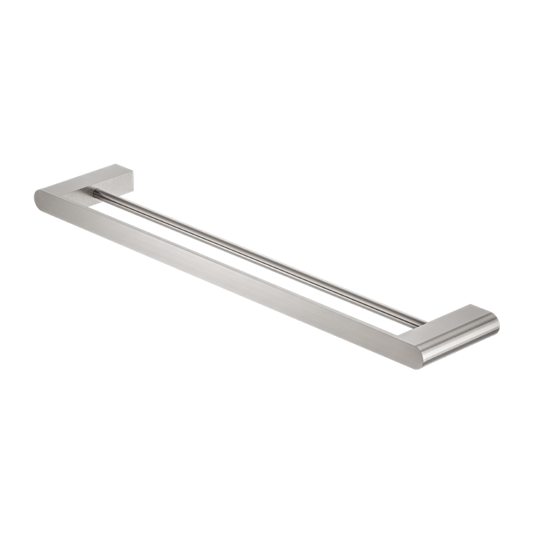 Nero Bianca Double Towel Rail 600Mm Brushed Nickel
