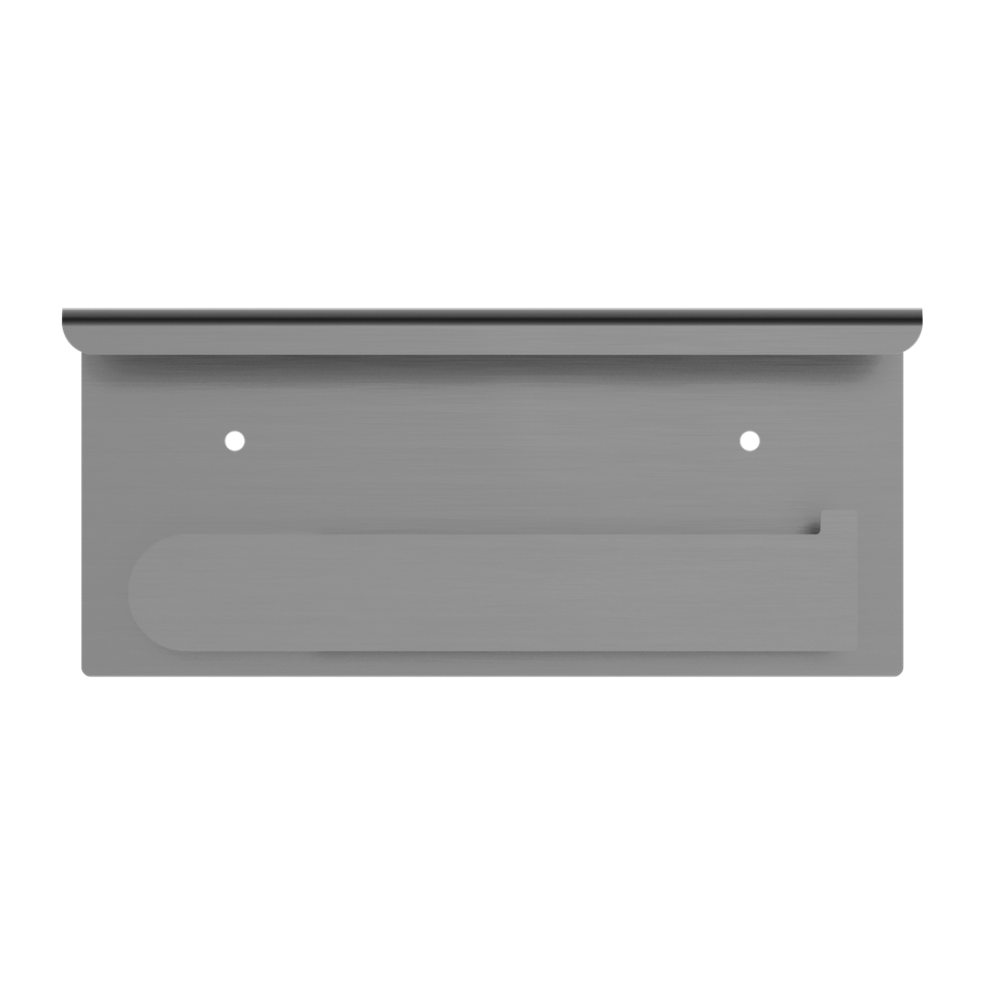 Nero Bianca Toilet Roll Holder With Shelf - Gun Metal