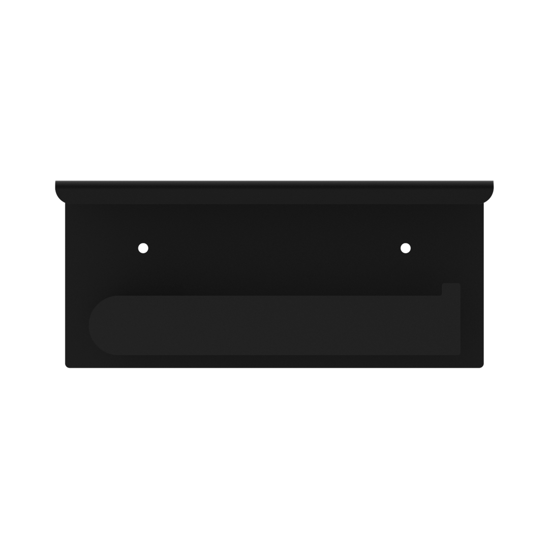 Nero Bianca Toilet Roll Holder With Shelf Matt Black