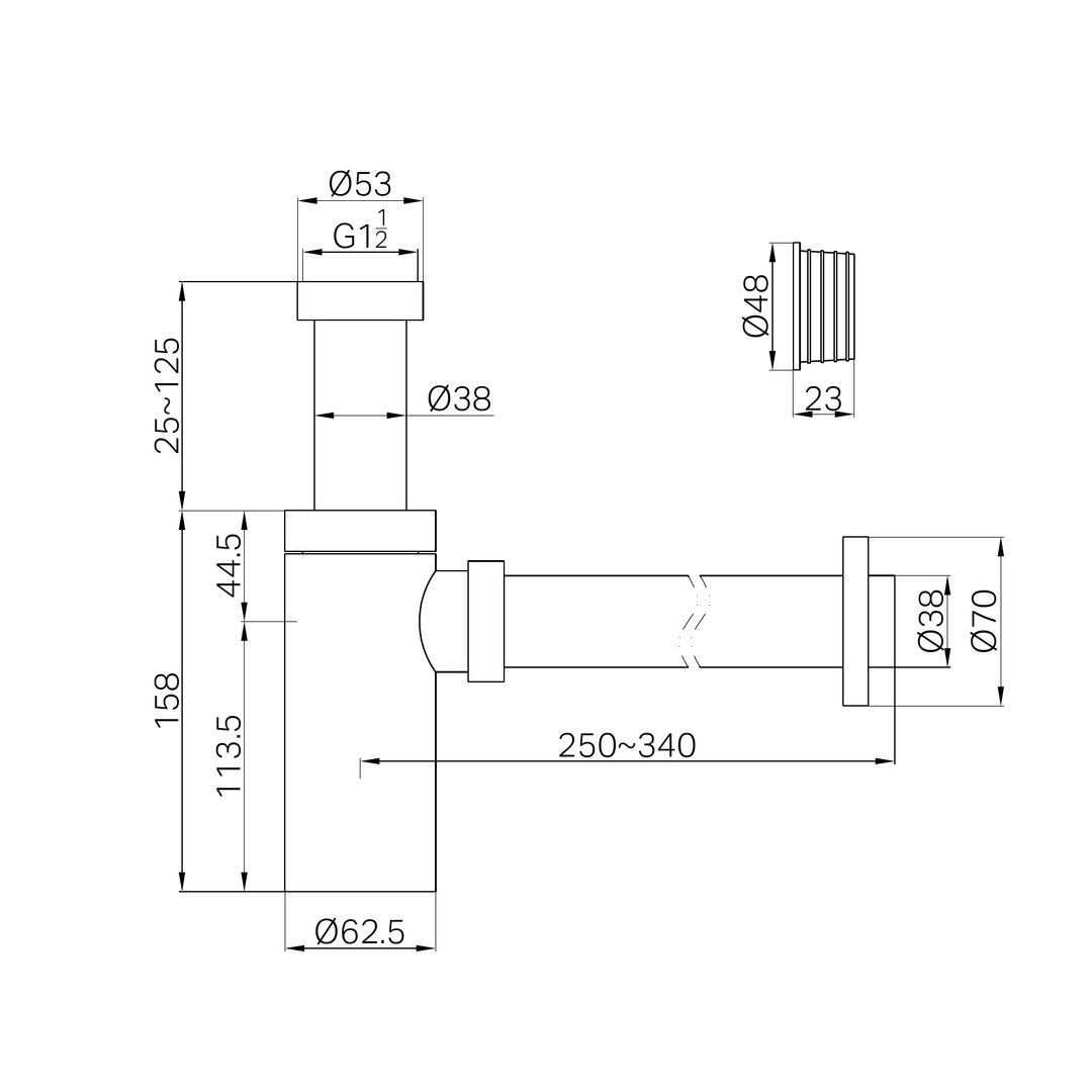Nero 40Mm Bottle Trap Gun Metal