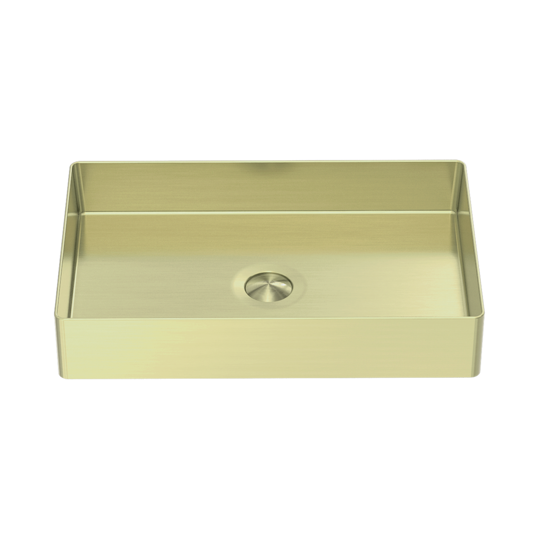 Nero Opal Rectangle Stainless Steel Basin Brushed Gold