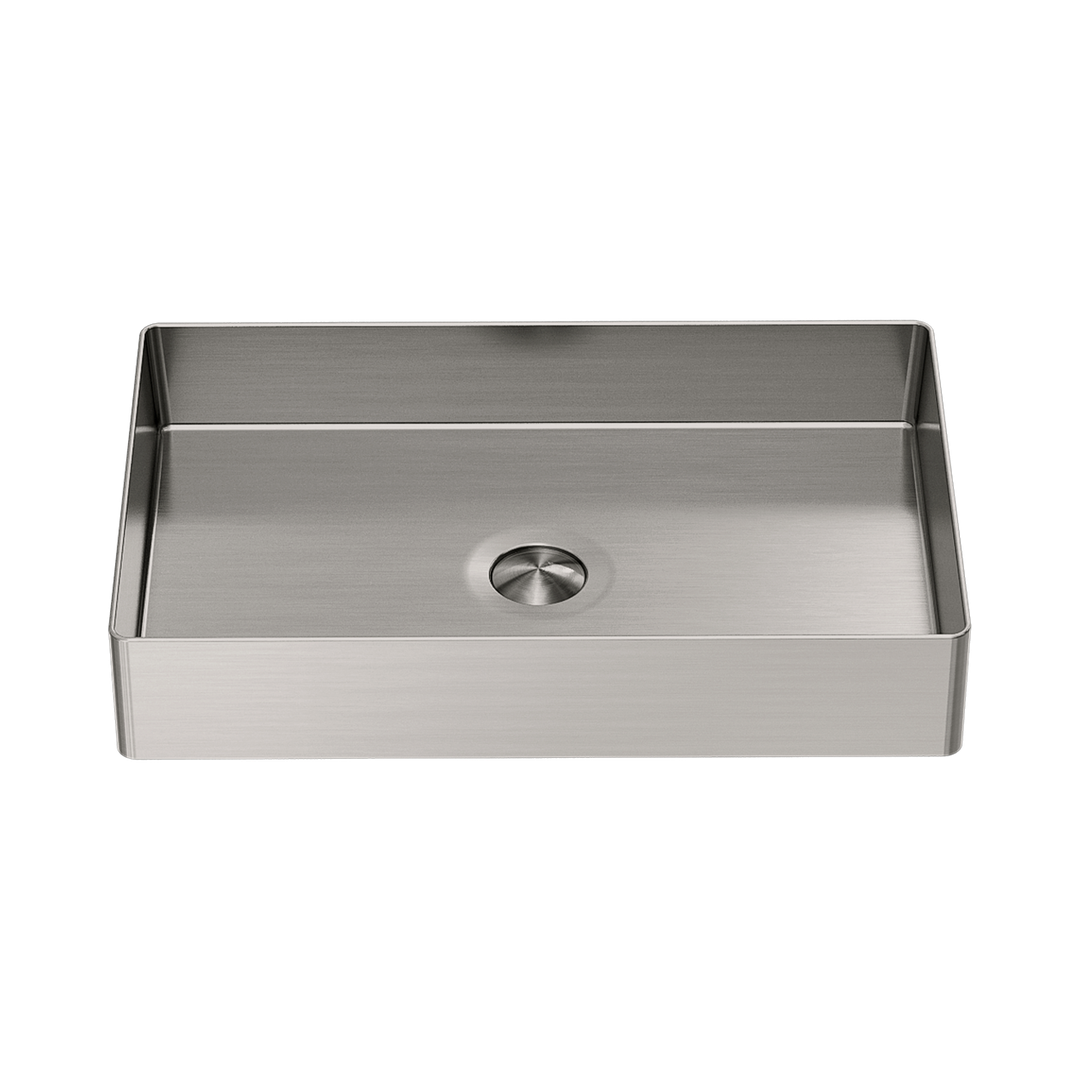 Nero Opal Rectangle Stainless Steel Basin Brushed Nickel