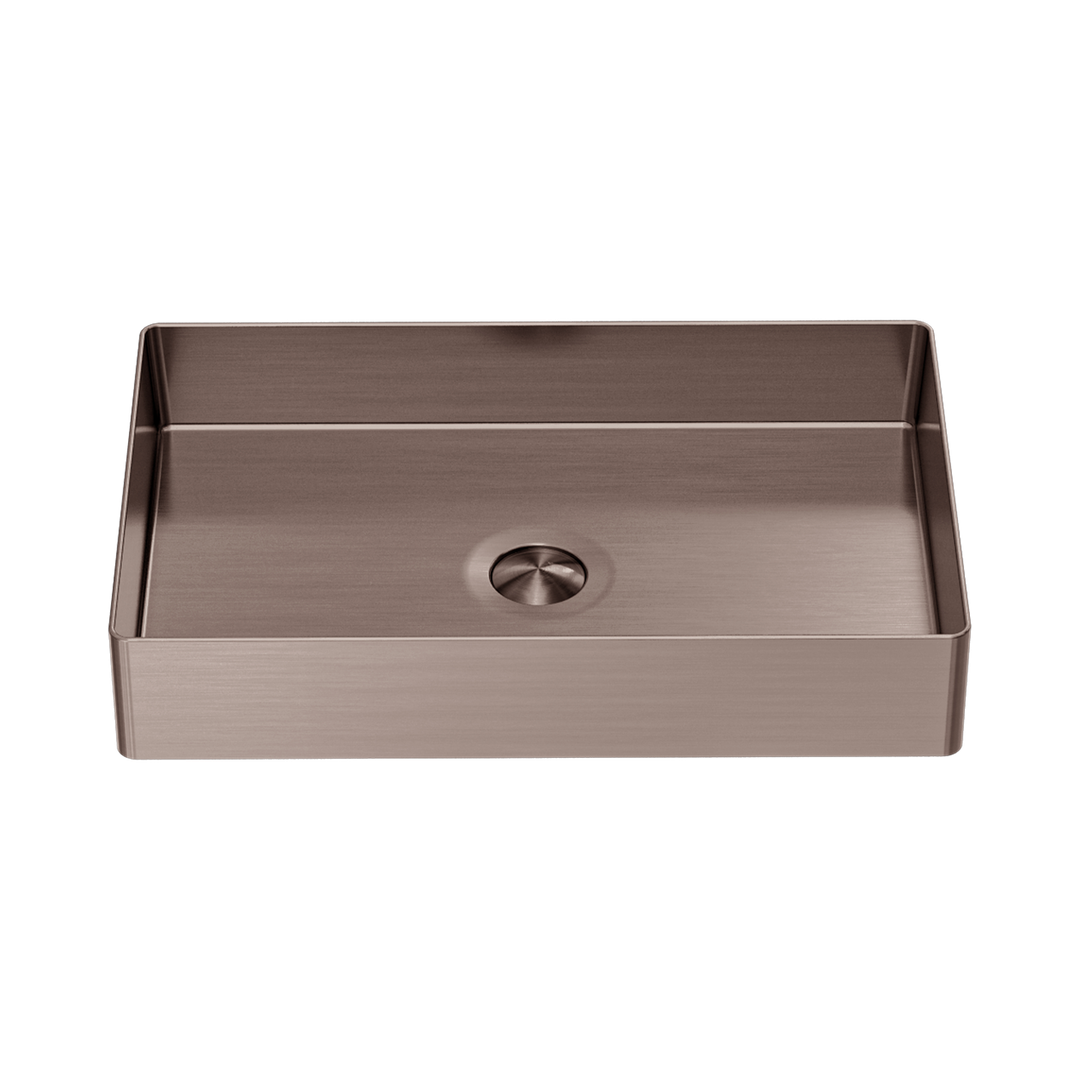 Nero Opal Rectangle Stainless Steel Basin Brushed Bronze