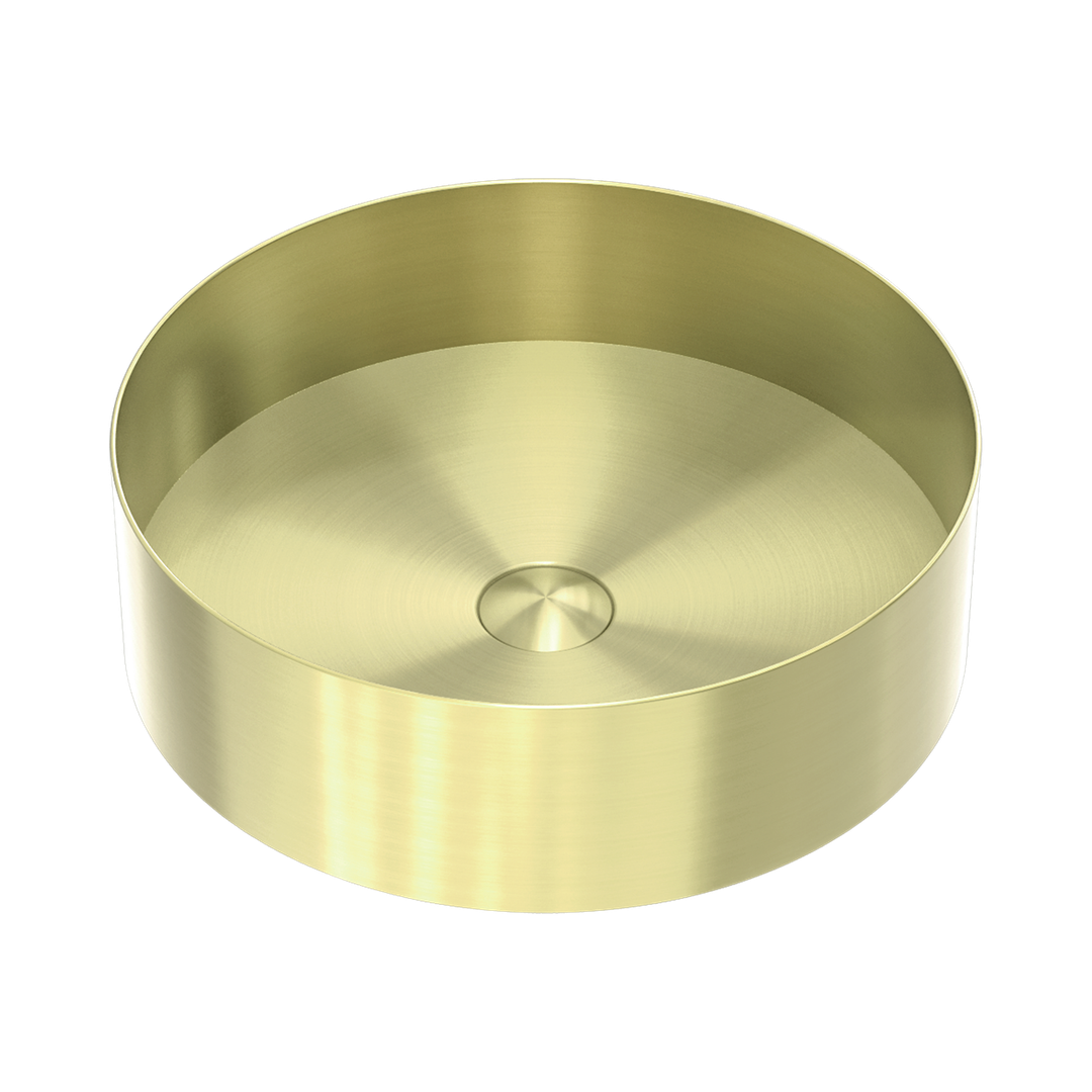 Nero Opal Round 400Mm Stainless Steel Basin Brushed Gold
