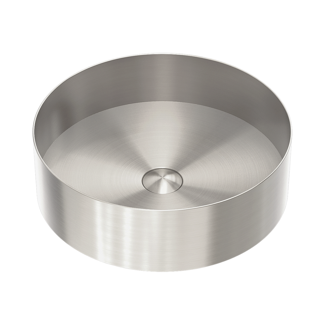 Nero Opal Round 400Mm Stainless Steel Basin Brushed Nickel