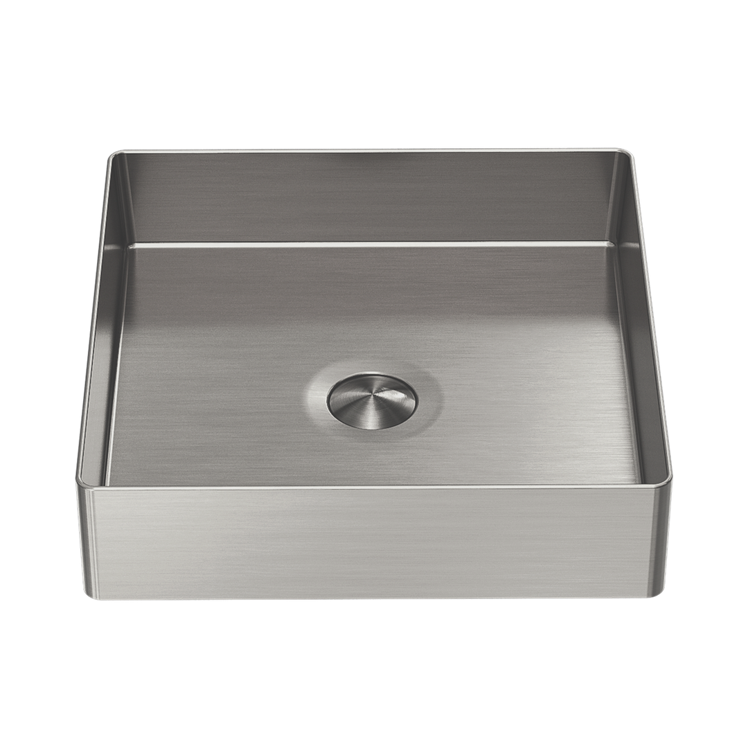 Nero Opal Square 400Mm Stainless Steel Basin Brushed Nickel