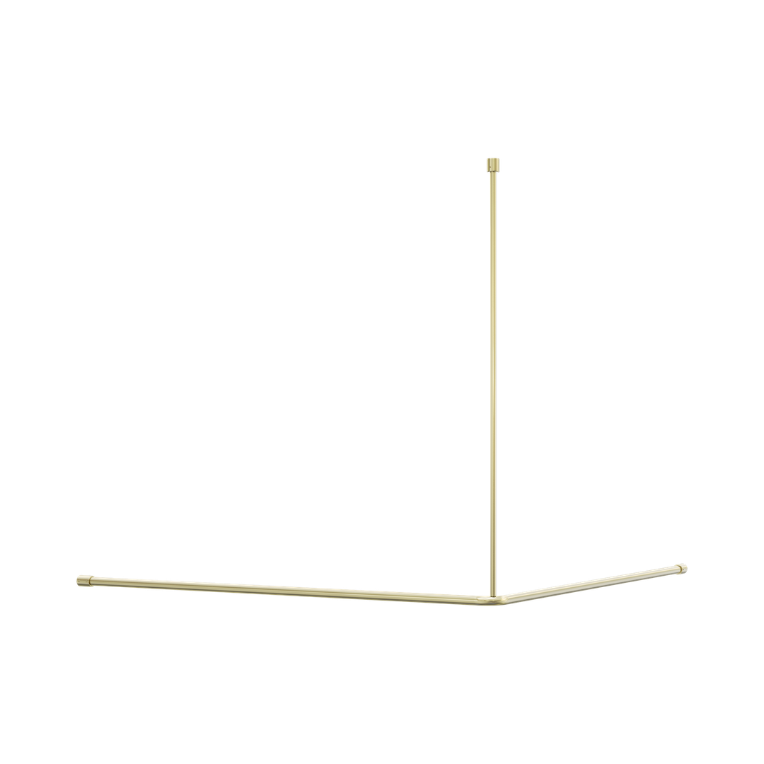 Nero Mecca Care Curtain Rail 1200X1200Mm 90 Degree Brushed Gold