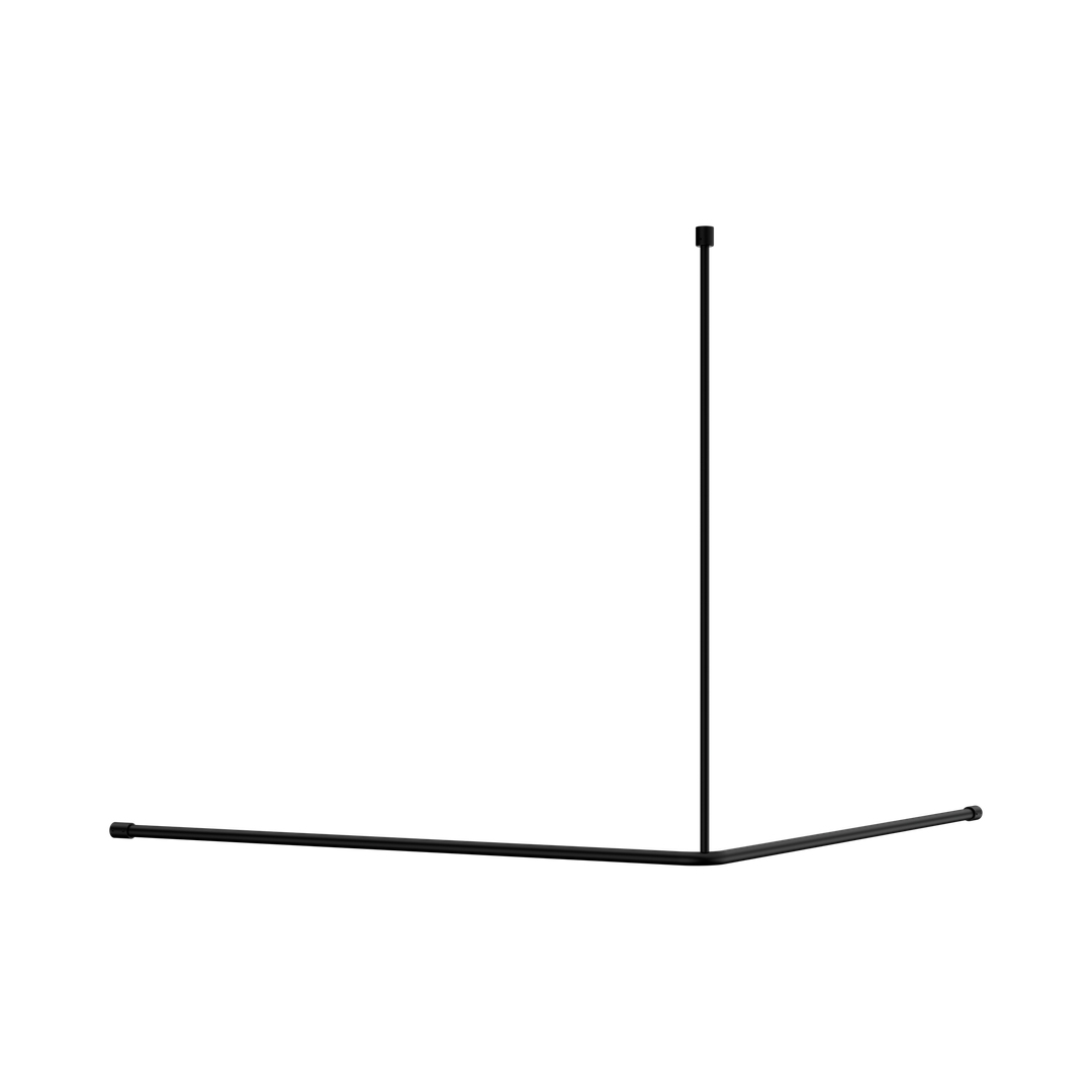 Nero Mecca Care Curtain Rail 1200X1200Mm 90 Degree Matte Black