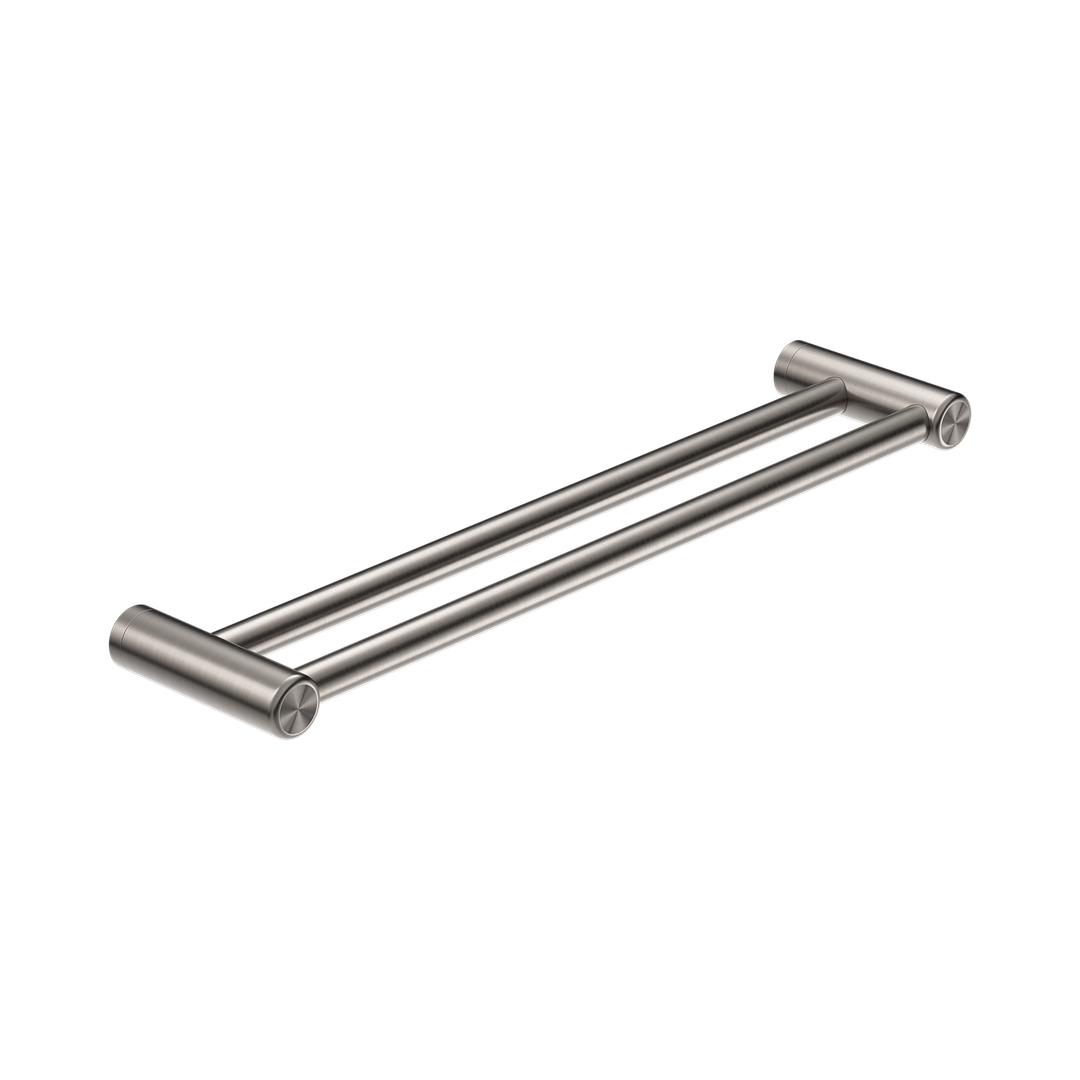 Nero Mecca Care 25Mm Double Towel Grab Rail 600Mm Brushed Nickel