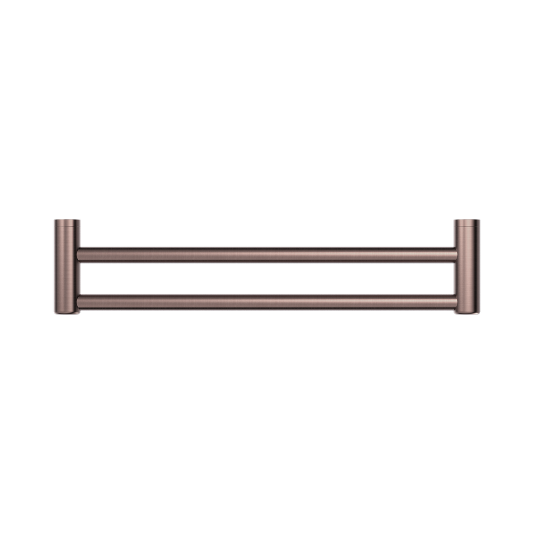 Nero Mecca Care 25Mm Double Towel Grab Rail 600Mm Brushed Bronze