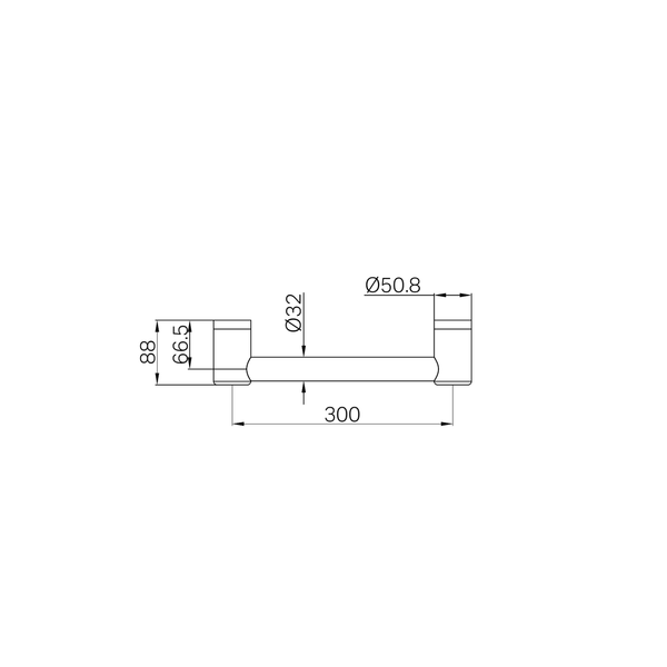 Nero Mecca Care 32mm Grab Rail 300mm Brushed Nickel
