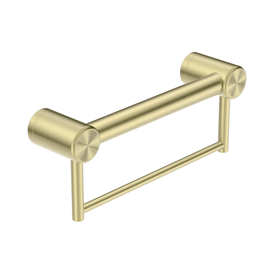 Nero Mecca Care 32Mm Grab Rail With Towel Holder 300Mm Brushed Gold