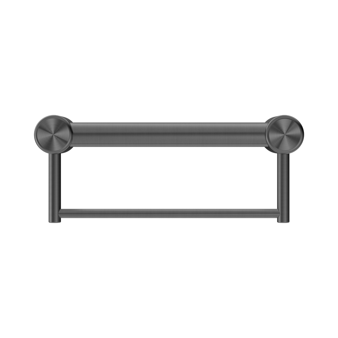 Nero Mecca Care 32Mm Grab Rail With Towel Holder 300Mm Gun Metal