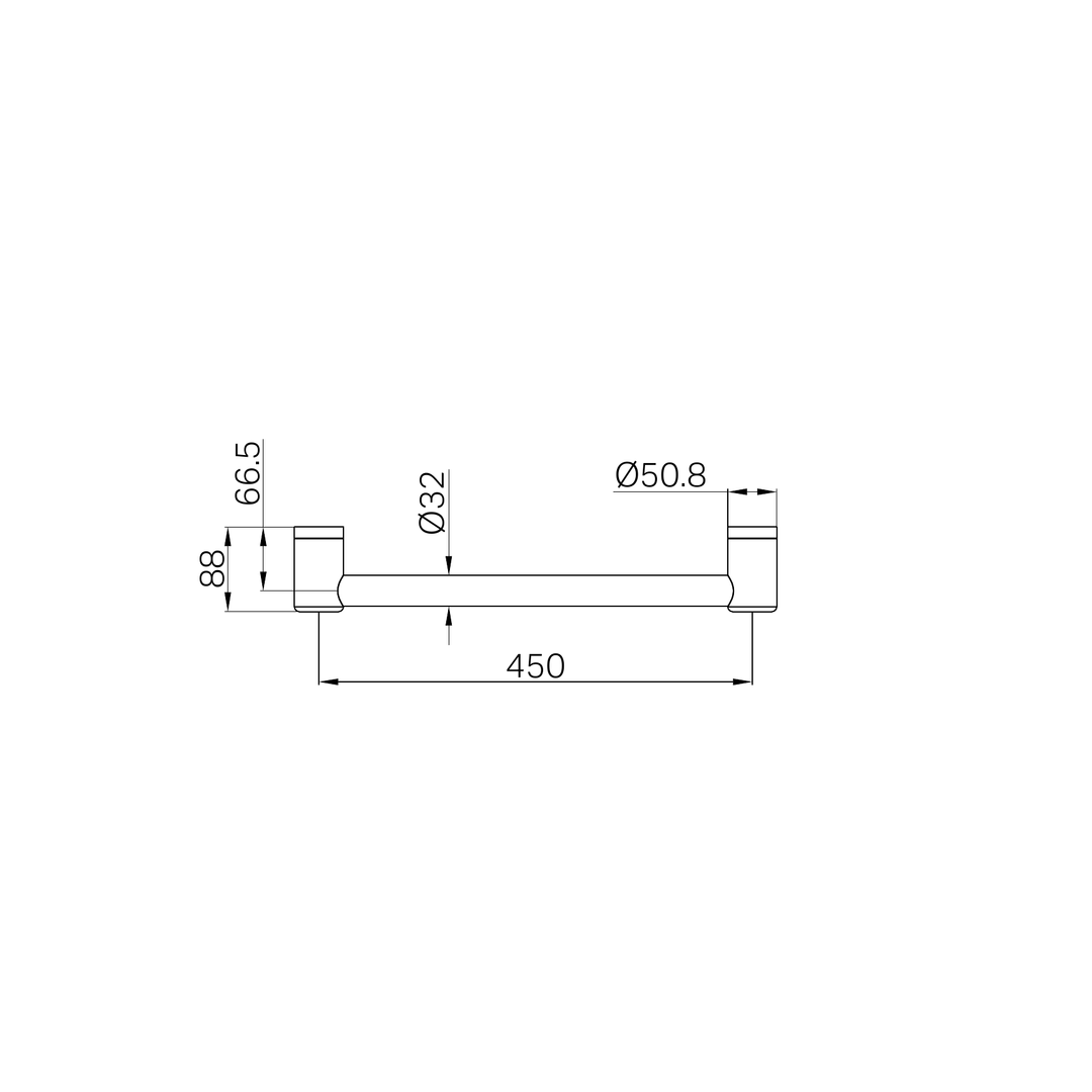 Nero Mecca Care 32mm Grab Rail 450mm Chrome