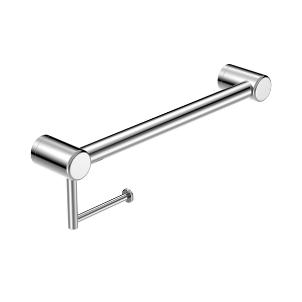 Nero Mecca Care 32Mm Grab Rail With Toilet Roll Holder 450Mm Chrome