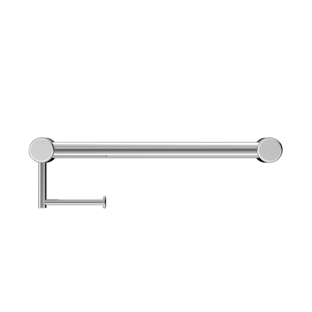 Nero Mecca Care 32Mm Grab Rail With Toilet Roll Holder 450Mm Chrome
