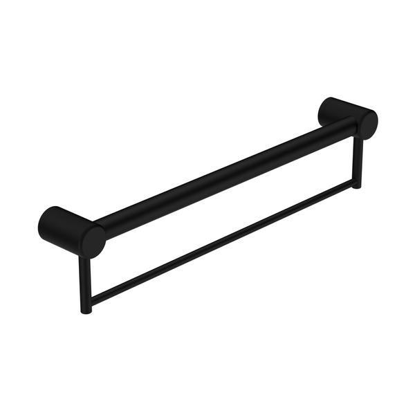 Nero Mecca Care 32Mm Grab Rail With Towel Holder 600Mm Matte Black