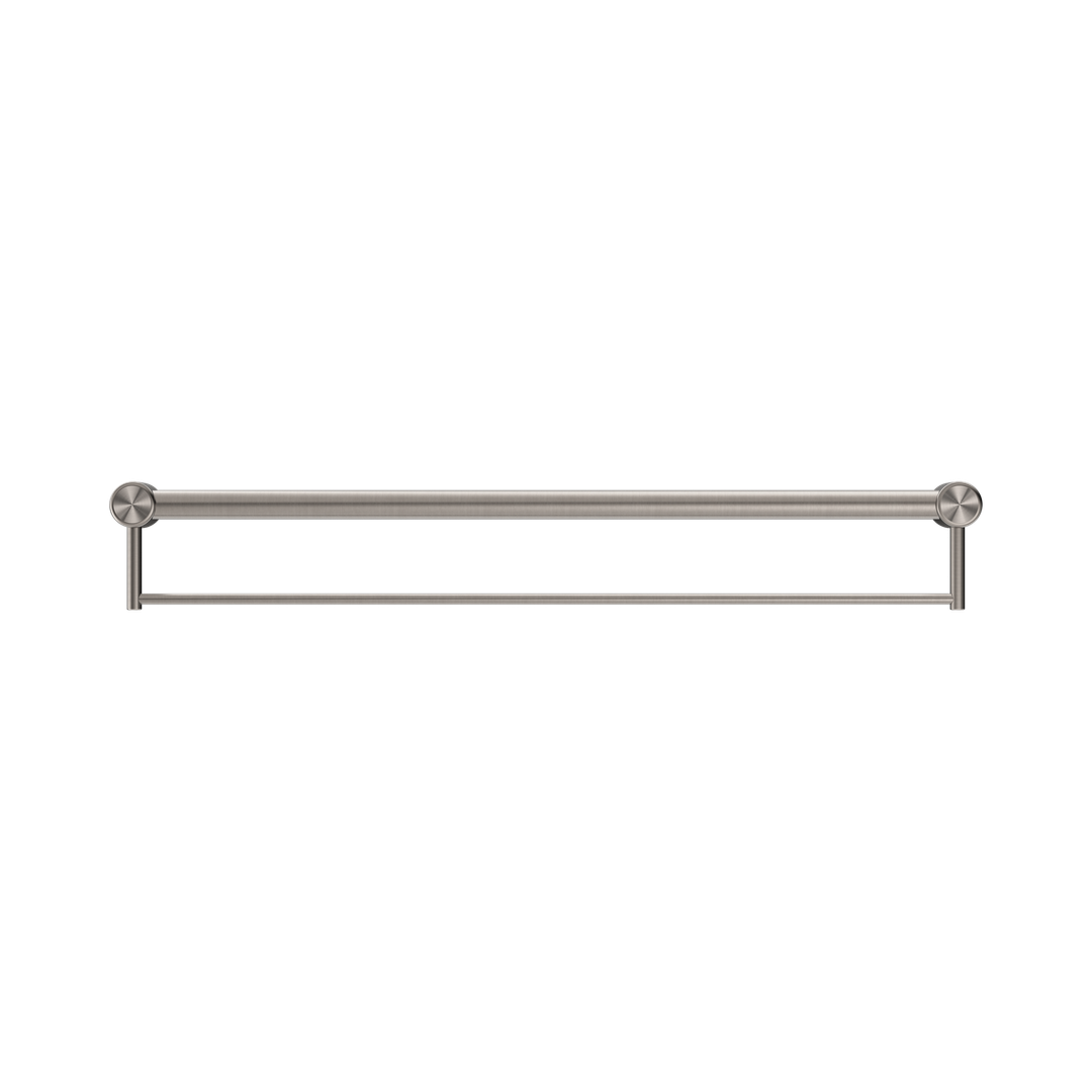 Nero Mecca Care 32Mm Grab Rail With Towel Holder 900Mm Brushed Nickel