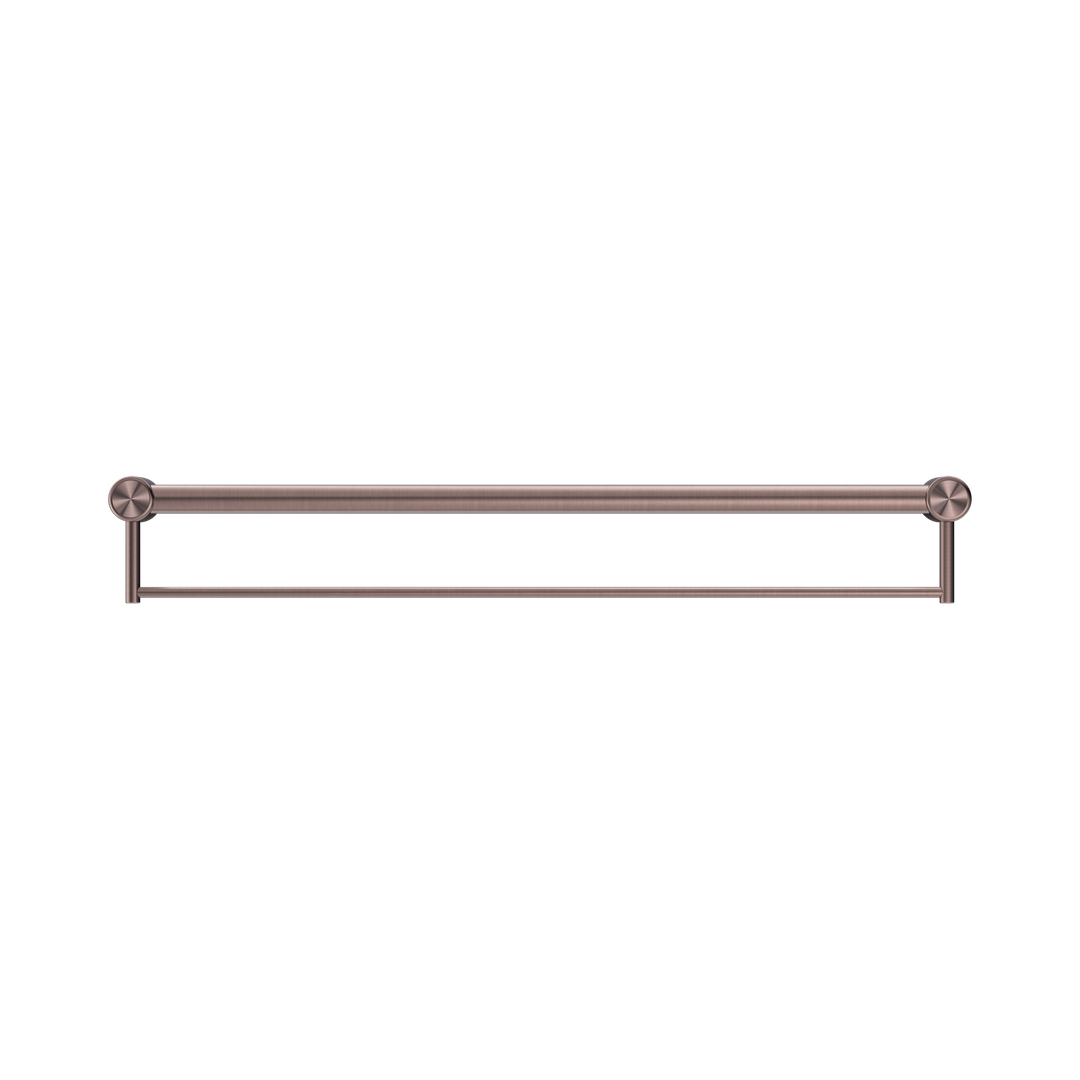 Nero Mecca Care 32Mm Grab Rail With Towel Holder 900Mm Brushed Bronze