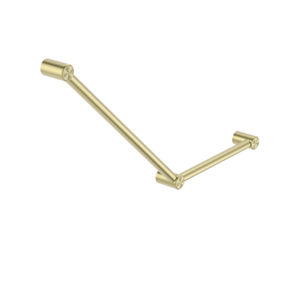Nero Mecca Care 32Mm Ambulant Toilet Grab Rail 45 Degree 750X450Mm Brushed Gold