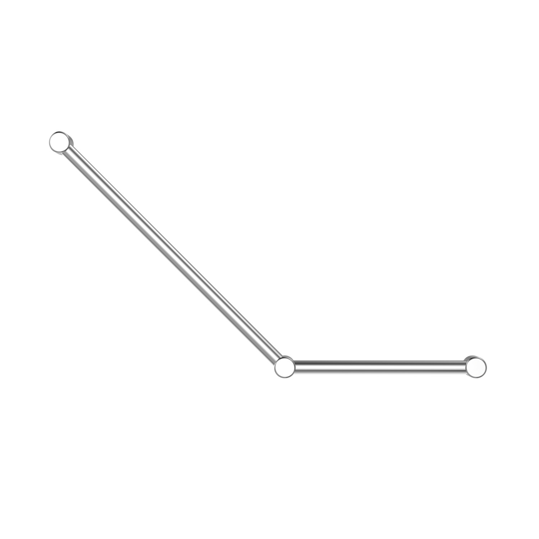 Nero Mecca Care 32Mm Ambulant Toilet Grab Rail 45 Degree 750X450Mm Chrome