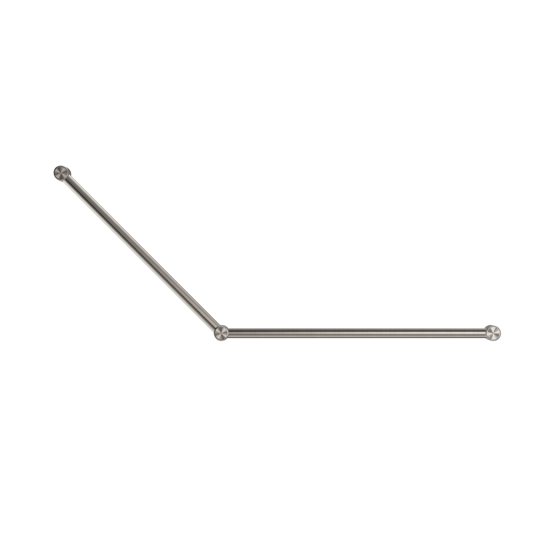 Nero Mecca Care 32Mm Dda Grab Rail Set 45 Degree 750X900Mm Brushed Nickel