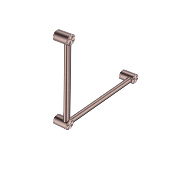 Nero Mecca Care 32Mm Ambulant Toilet Grab Rail 90 Degree 450X450Mm Brushed Bronze