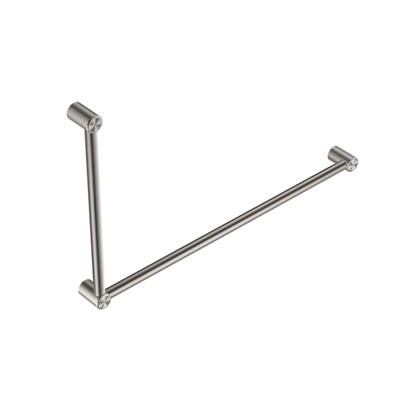 Nero Mecca Care 32Mm Dda Grab Rail Set 90 Degree 600X1000Mm Brushed Nickel