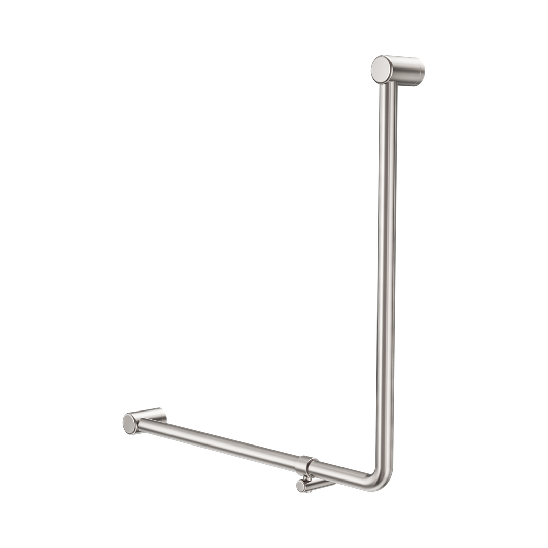 Nero Mecca Care 32Mm 90 Degree Nz4121 Accessible Toilet Grab Rail 750X750Mm Brushed Nickel