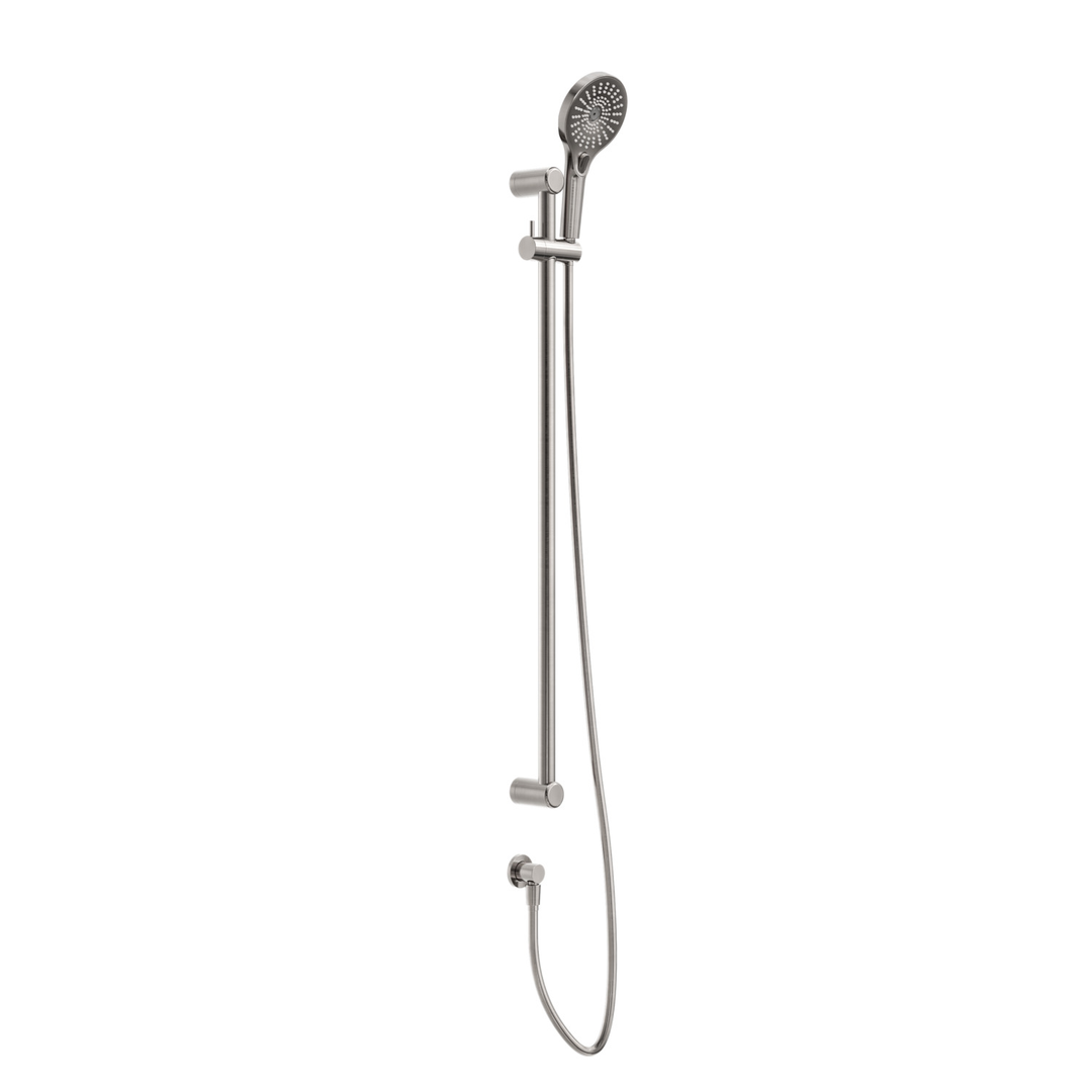 Nero Mecca Care 25Mm Grab Rail And Adjustable Shower Rail Set 900Mm Brushed Nickel
