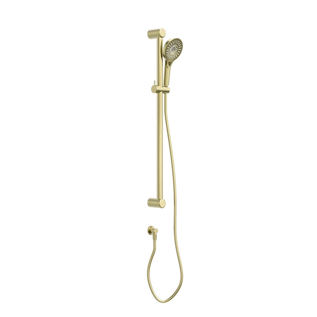 Nero Mecca Care 32Mm Grab Rail And Adjustable Shower Rail Set 900Mm Brushed Gold